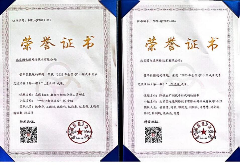 國網(wǎng)信通產(chǎn)業(yè)集團(tuán)國電通兩項(xiàng)QC成果分獲2023年全國QC小組成果二、三等獎(jiǎng)