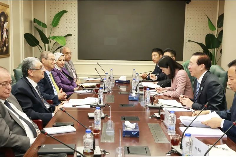 國家電網(wǎng)董事長辛保安與埃及電力部部長沙赫爾、中國駐埃及大使廖力強會談