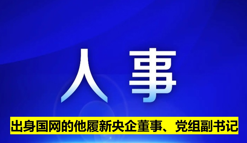 出身國(guó)網(wǎng)的他履新央企董事、黨組副書(shū)記